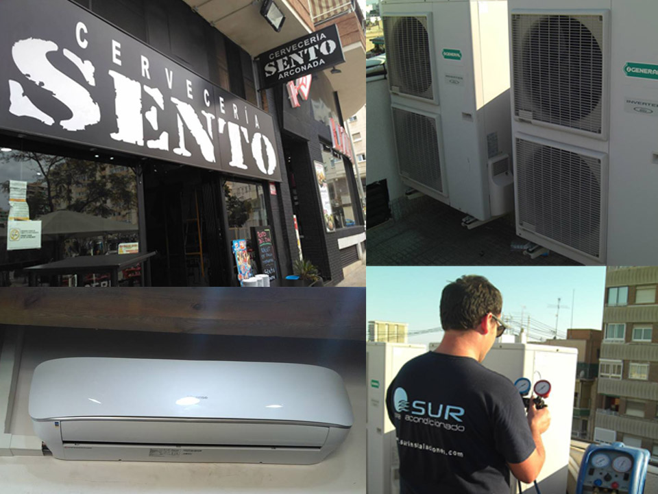 Instalación sistema de aire acondicionado en cervecería SENTO. San Vicente, Alicante.sur instalaciones alicante